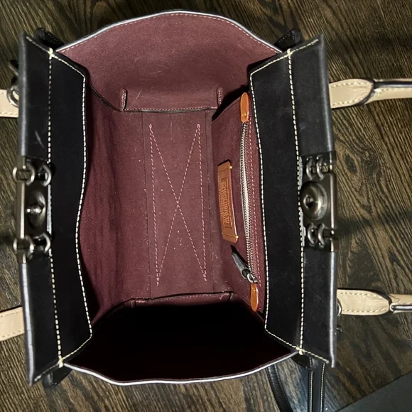 Coach Woven Leather Tote - Picture 5 of 5